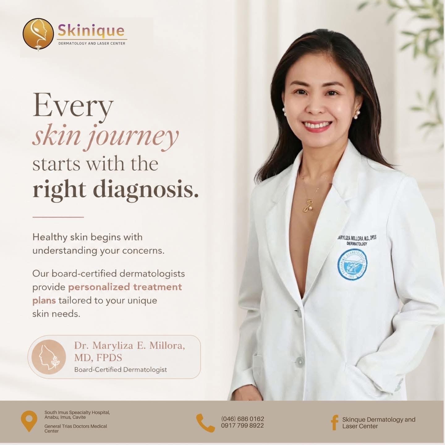 Dr. Maryliza E. Millora, board-certified dermatologist: every skin journey starts with the right diagnosis